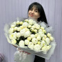 Букет из 51 белого пиона — вид 2