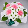 Композиция из хризантем и гвоздик «Ромашка» — вид 3